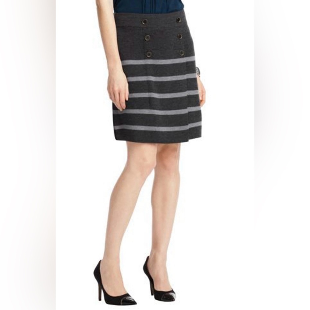 Ann Taylor LOFT Charcoal and Light Gray Mini Skirt Size Small Petite
